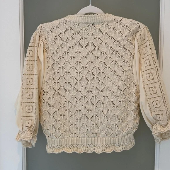 Zara Combination Knit Top - Ivory Crochet Cardigan ✨ - Picture 5 of 5